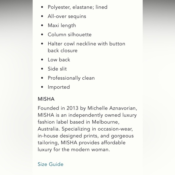 🎉SUPER RARE🎉 Anthropologie NWT MISHA Matilda Sequin Maxi Dress size L. - Picture 10 of 12